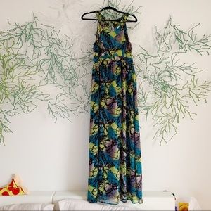 H&M Long Multi-Printed Maxi Dress with Lace Back